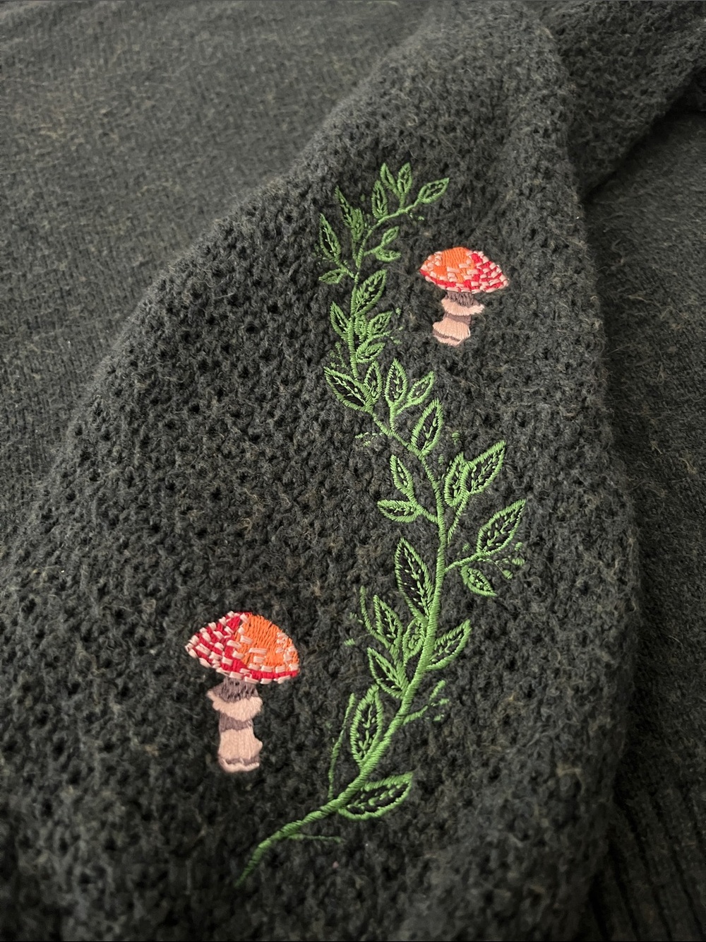 Disturbia Fable Mushroom Embroidered Sweater XL - Picture 7 of 9